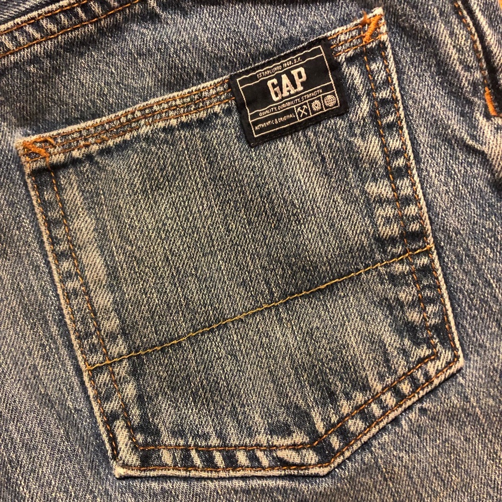 Boy’s straight leg blue jeans. GAP